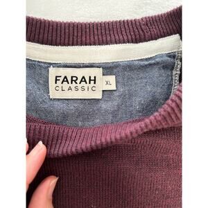 Farah Men's Modern Fit Crew Neck Jumper Sweater XL Purple Excellent Condition